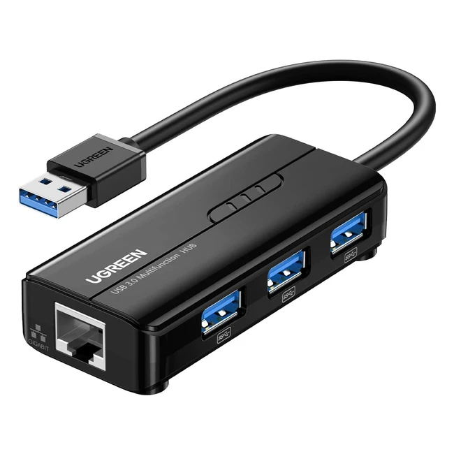UGREEN Hub USB 3.0 Ethernet Adaptateur RJ45 Réseau Gigabit 1000 Mbps - Compatible avec Mi Box S Mi Box 3 Switch - Mac OS Windows 11 10 8 7 Linux