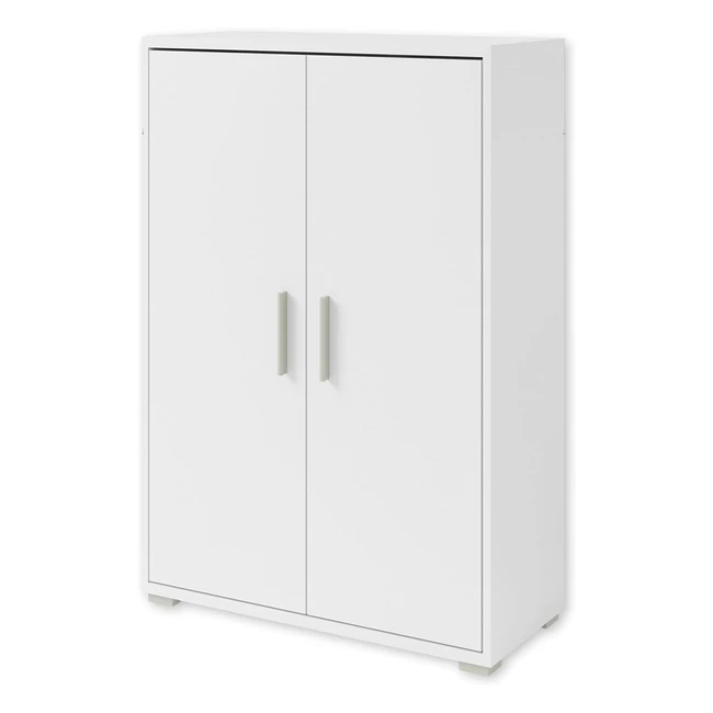 Moderne Office Line Aktenschrank in Weiß, halbhoher Broschrank mit 2 Türen - BHT: 79x114x35 cm