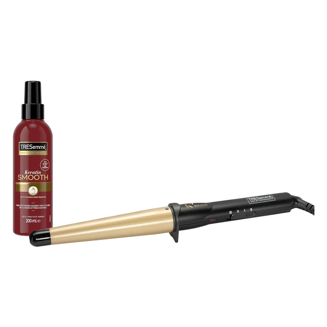 TRESemmé Keratin Smooth Salon Shine Waving Wand - 32mm Conical Ceramic Barrel - 3 Heat Settings - Up to 200°C