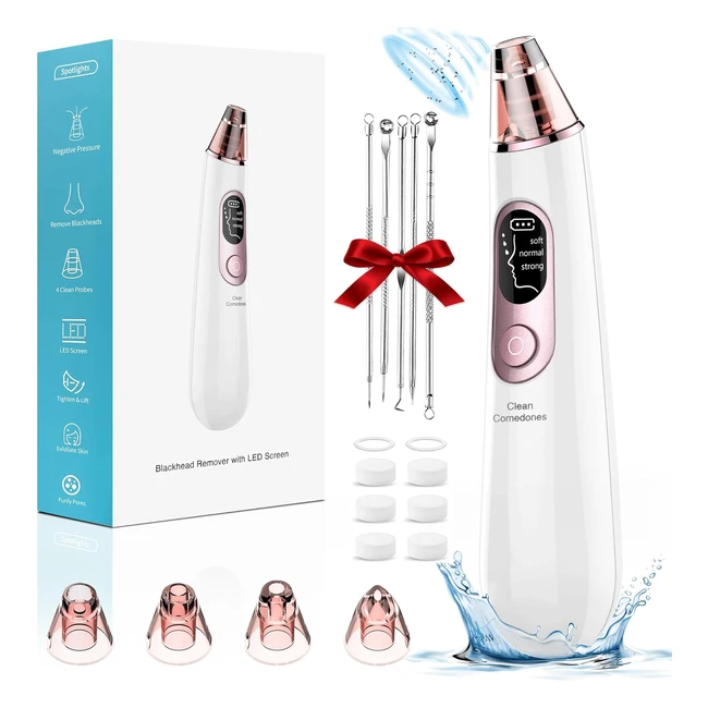 Aspiratore Punti Neri Rimozione Comedone Viso Pulitore Pori - Ricaricabile Display LED