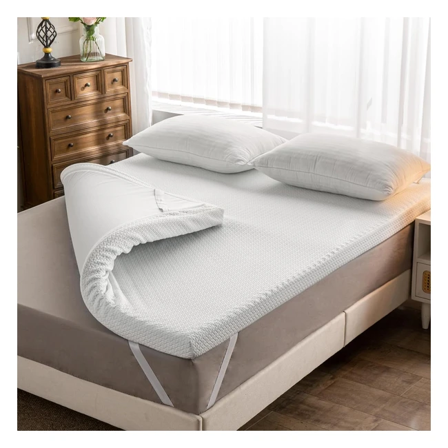 3-Inch Memory Foam Mattress Topper King Size Bed - Back Pain Relief - Washable Bamboo Cover