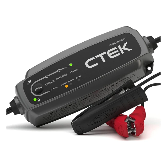 CTEK CT5 Powersport Caricabatterie 12V 5A - Ricarica e Mantenimento Batterie Moto, Quad, Motoslitta, Moto d'Acqua - #Caricabatteria