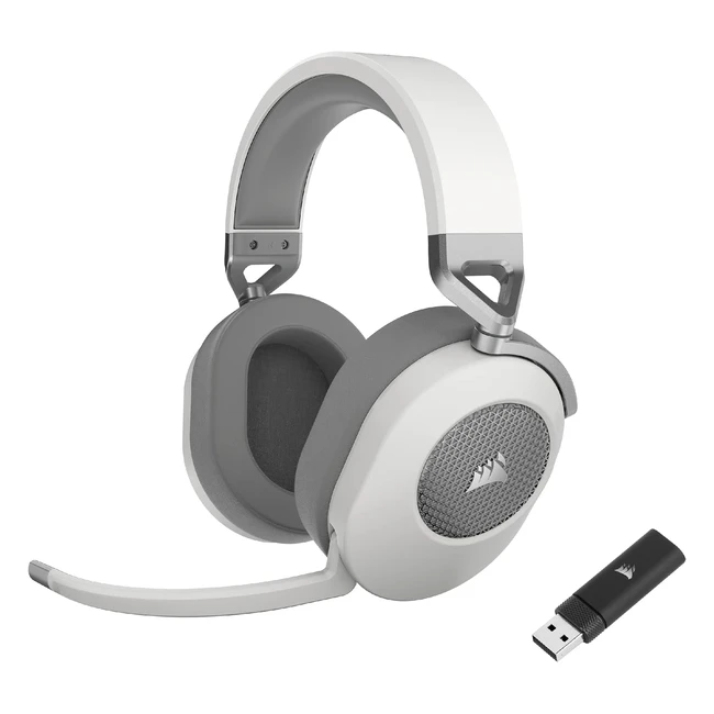 Corsair HS65 Wireless Gaming Headset - Dolby 7.1 Surround Sound - Omnidirectional Mic - iCUE Compatible - White