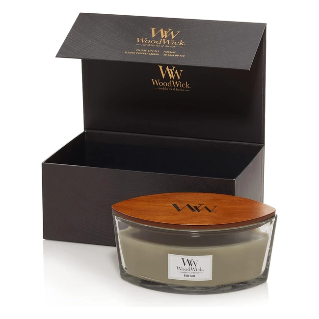 Candela Profumata Woodwick Fireside Ellisse - Durata 50 Ore
