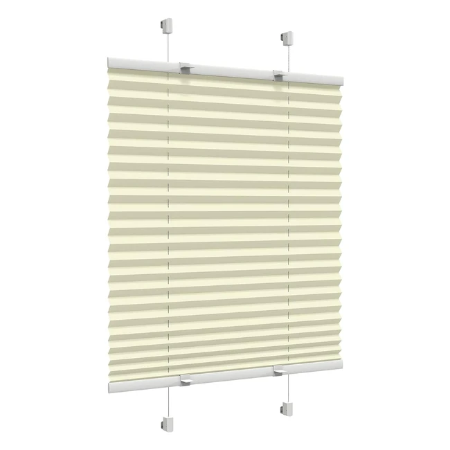 Victoria M Easyfix Plissee Faltrollo ohne Bohren Klemmfix 75x100cm Creme