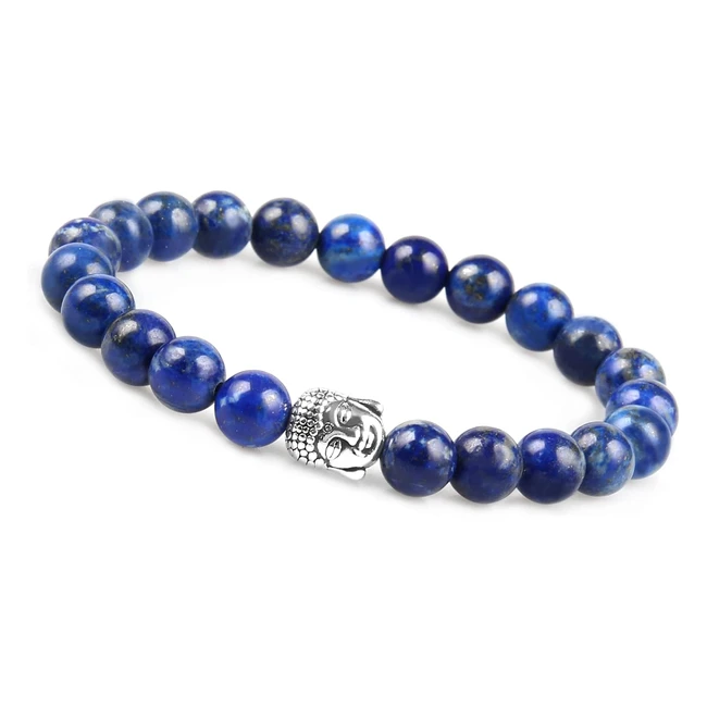 Bracciale Buddha per uomo e donna - GD GoodDesigns EST 2015 - Perline vere pietre naturali 8mm - Palline yoga meditazione