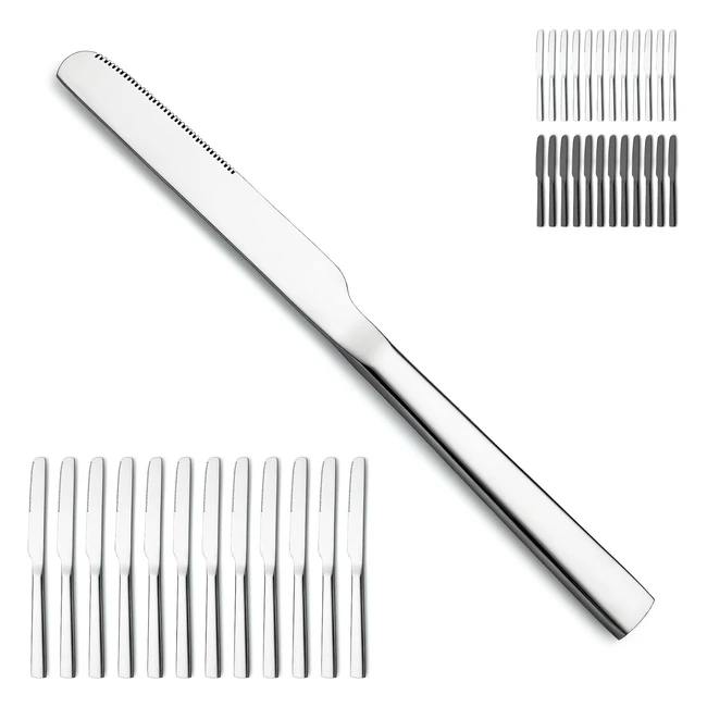 Cuchillos de Mesa Berglander 12 Piezas Acero Inoxidable Grado Alimenticio - Modernos y Duraderos