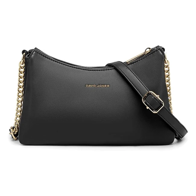 Bolso Bandolera Mujer David Jones Piel Sintética Negro - Messenger Crossbody Bag