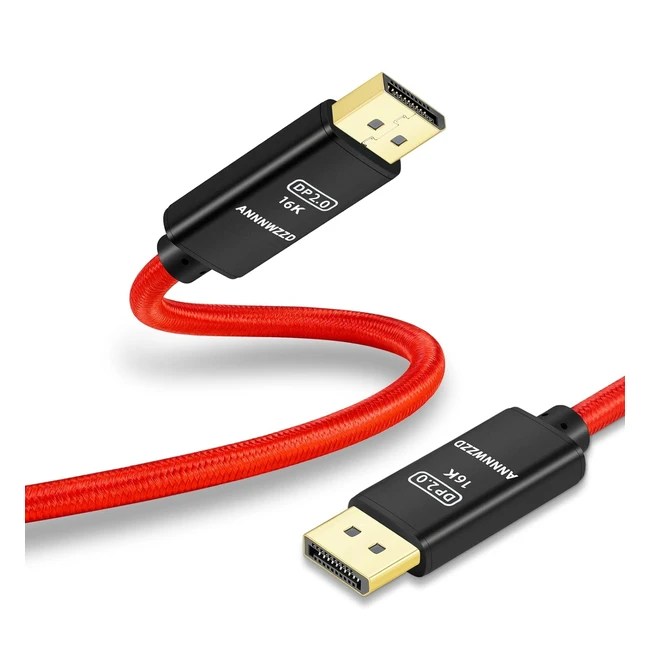 Cable DisplayPort 16K DP to DP 5m - Alta Velocidad 80 Gbps - Resolución 16K - HDR - 165Hz - Duradero