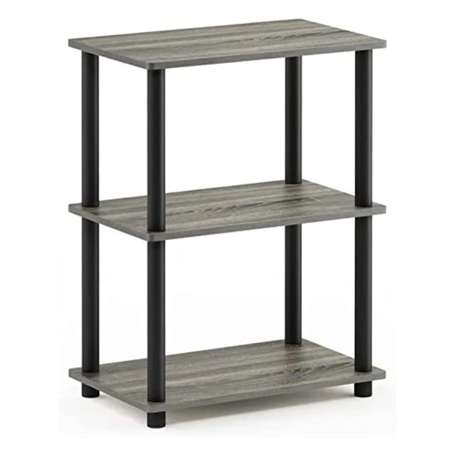Furinno Turnntube 3-Tier Storage Shelf French OakBlack #1234 Easy Assembly