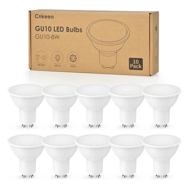 Ampoule LED GU10 8W 10pcs 80W Blanc Froid 6000K 880lm