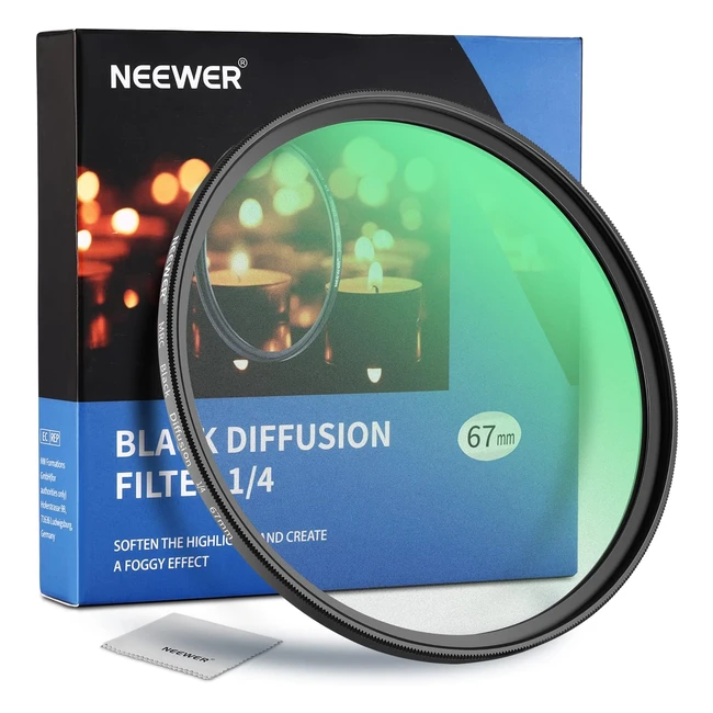 Neewer 67mm Filtre Diffusion Noire 14 Cinématique Ultra Mince - Anti-rayures et Hydrofuge