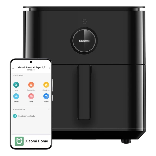 Xiaomi Smart Air Fryer 65L Luftfritteuse 65 L 1800 W - 100 Rezepte - OLED-Display - Einstellbare Temperatur 40°C - 220°C - Gleichmäßiges Garen 360° - Schwarz - Deversion - 3 Jahre Garantie