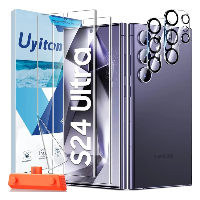 Pellicola Protettiva Samsung Galaxy S24 Ultra Uyiton 2 Pezzi Morbida EPU Anti Graffio HD Clear Screen Protector