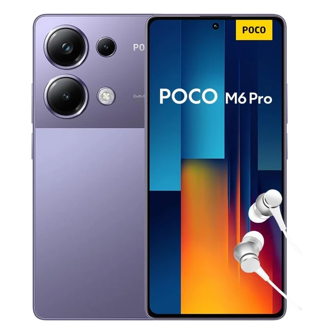 Poco M6 Pro Smartphone 15 512GB Dual SIM Purple 120Hz AMOLED 64MP Triple Camera