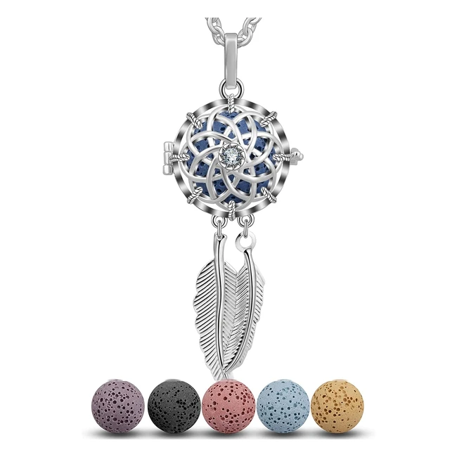 Collar Aromaterapia Infuseu Mujer Plateado Colgante Aceites Esenciales