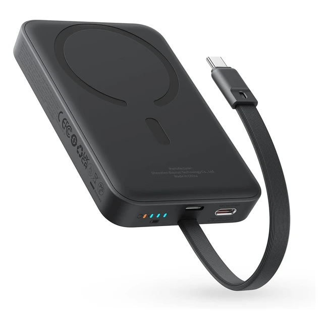 Baseus Batterie Externe Magsafe PD 30W 10000mAh Power Bank - Charge Rapide iPhone 15-14-13-12 Series - Noir