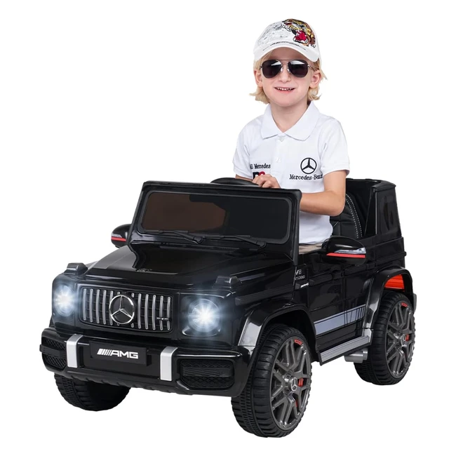 ActionBikes Motors Kinder Elektroauto Mercedes Benz AMG G63 W463 - Lizenziert - 24 GHz Fernbedienung - Ledersitz - Elektro Auto für Kinder ab 3 Jahre Schwarz