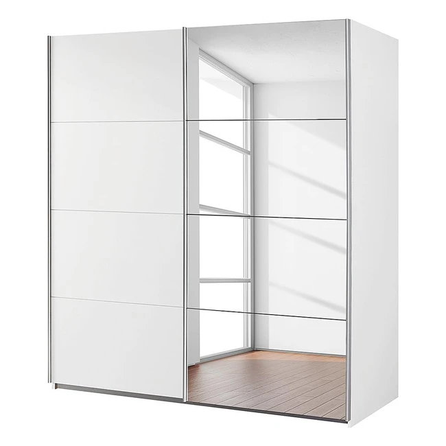 Rauch Möbel Subito Schrank Kleiderschrank Schwebetürenschrank in Weiß mit Spiegel 2-türig inkl. Zubehörpaket Basic