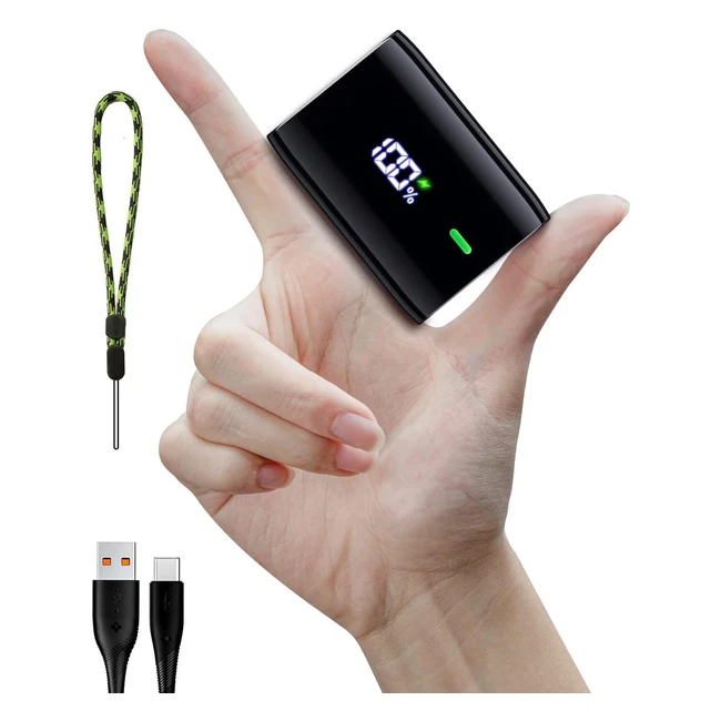 Ultra Small Portable Charger 10000mAh LED Display 3A USB C Fast Charging Battery Pack