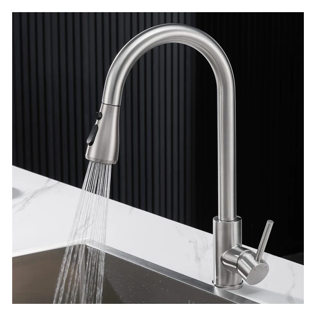 Rubinetto cucina Ulytid con doccetta estraibile a 3 modalit girevole 360 in acciaio inox