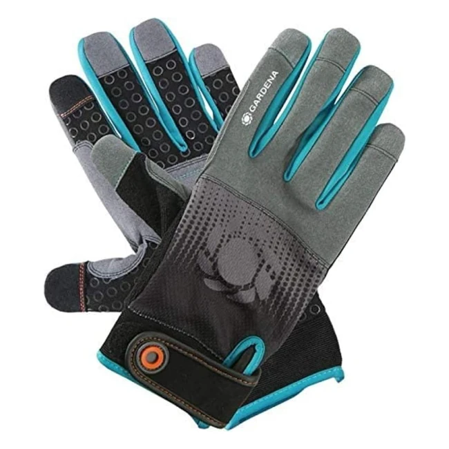 Gardena Gant de travail T9L - Gants pour travaux avec appareils - Adhérence optimale - Coussinets antichocs - Tissu en maille - Design mobile touch