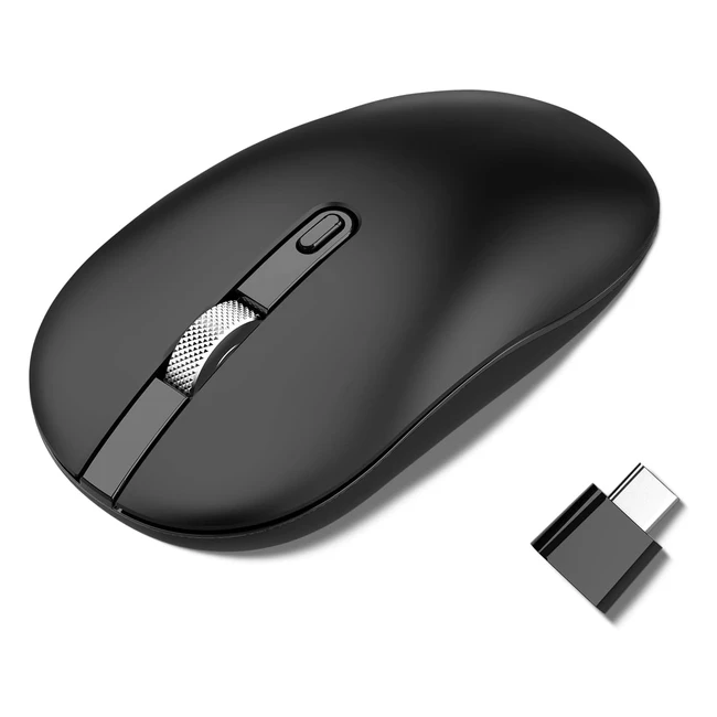 Cimetech Wireless Mouse Type C Slim Silent Cordless Mice - USB C Receiver - Compatible with MacBook, PC, Laptop - 3 DPI Levels
