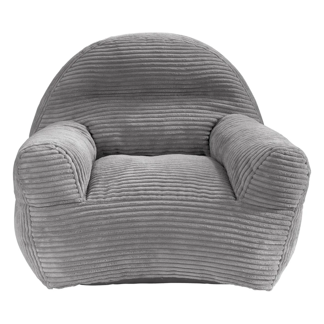 Traumnacht Ella Kinderstuhl 60 x 50 x 55 cm Grau - Hochwertiger Cordbezug - Waschbar - DE Qualitätsstandard