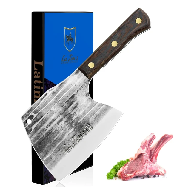 Coltello da carne Mannaia Resistente 085 kg Acciaio Carbonio Forgiato Manico Legno