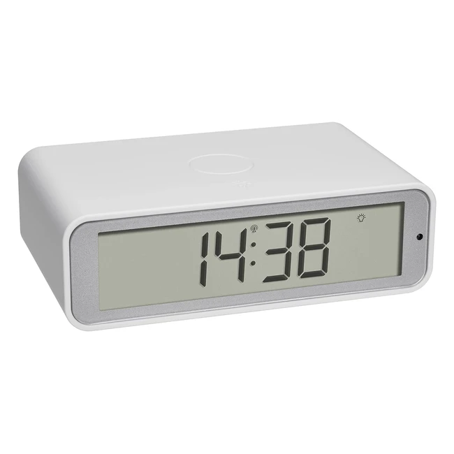 Sveglia Radiocomandata Twist 60256002 - Design Moderno Bianco - Snooze Regolabile