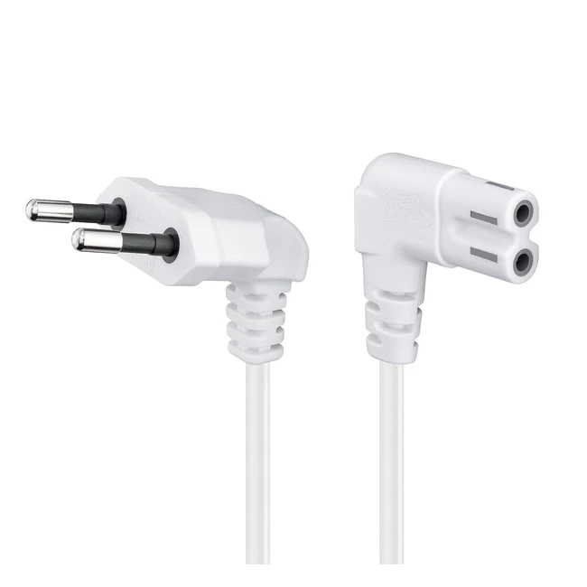 Cavo Alimentazione Goobay 97356 3m Bianco - Ridottissimo Ingombro