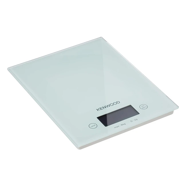 Bilancia Elettronica da Cucina Kenwood DS401W con Display LCD e Piedini Antiscivolo - Design Sottile e Spegnimento Automatico