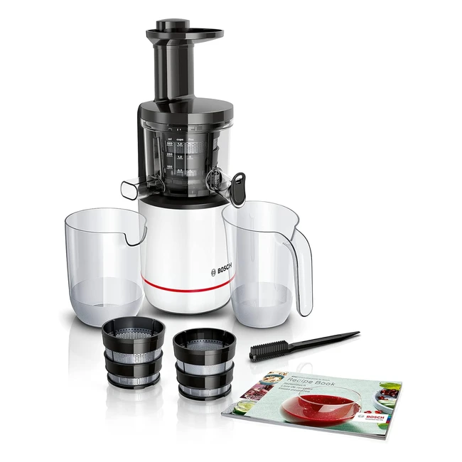 Extractor de Jugos Bosch MESM500W VitaExtract 150W 2 Filtros Prensado Lento Blanco