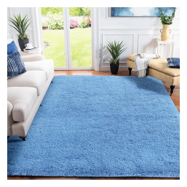 Xsivod Large Living Room Rug Ultra Soft Bedroom Rugs 160x230cm Sky Blue