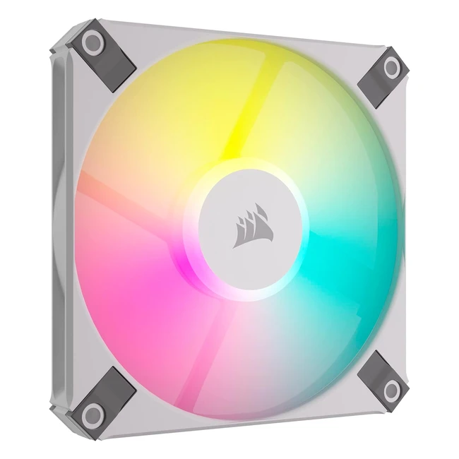 Corsair AF120 RGB Slim 120mm PWM Ventilateur - Profil Fin - Faible Bruit - Jusqu'à 2000 RPM - 8 LEDs RGB - Blanc