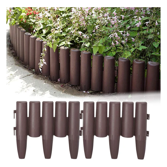 Bordo per aiuole in plastica effetto legno Hengmei 56m - 20 pezzi