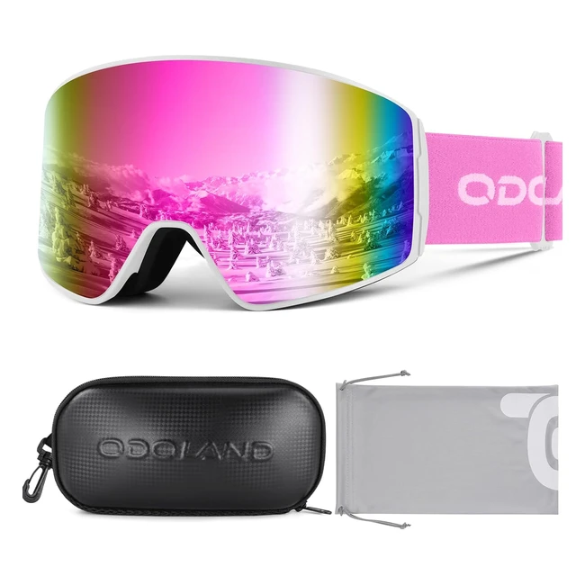 Lunettes de ski Odoland anti-UV400 antibuée pour homme femme adolescent