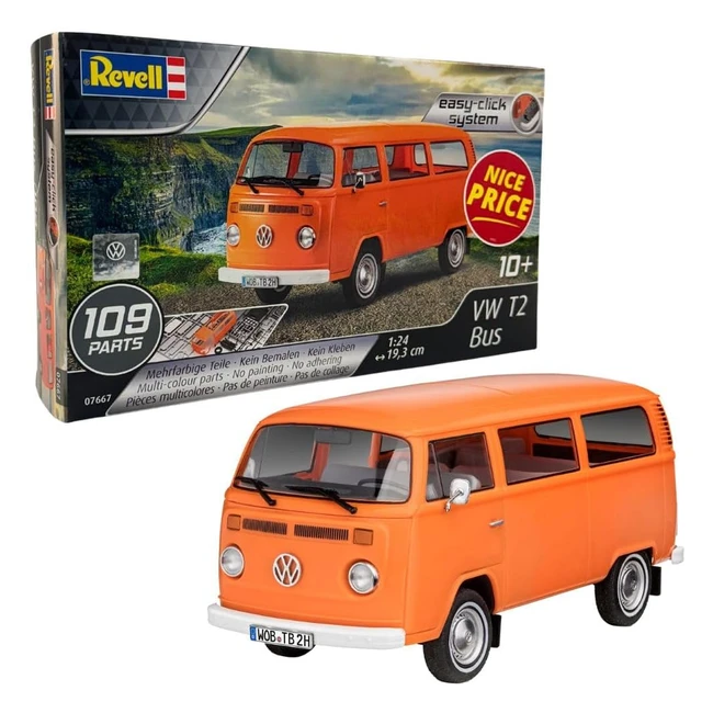 Kit Modelo Escala 1:24 Volkswagen T2 Bus Naranja Revell 07667