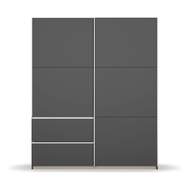Rauch Möbel Sevilla Schrank Kleiderschrank Schwebetürenschrank graumetallic 2-trig inkl. 2 Kleiderstangen 2 Einlegeböden BXHXT 175x210x59 cm