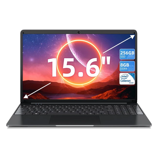 SGIN 15.6" Laptop Intel Celeron J4105 8GB RAM 256GB SSD FHD HDMI WiFi BT UK Keyboard