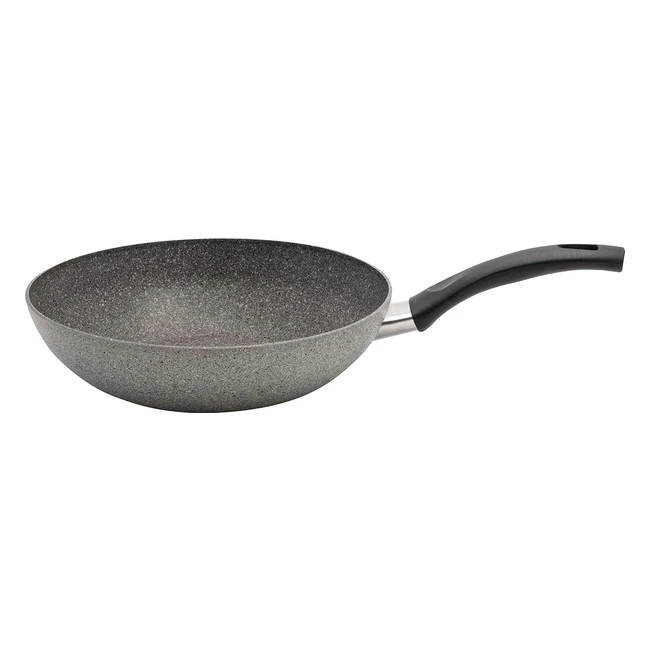 Wok Ballarini Cortina Granitium 28cm Gris - Resistente a Utensilios Metálicos