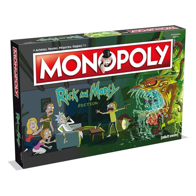 Monopoli Rick and Morty L 0262 - Gioco da tavolo con pedine personalizzate e leve a flooble
