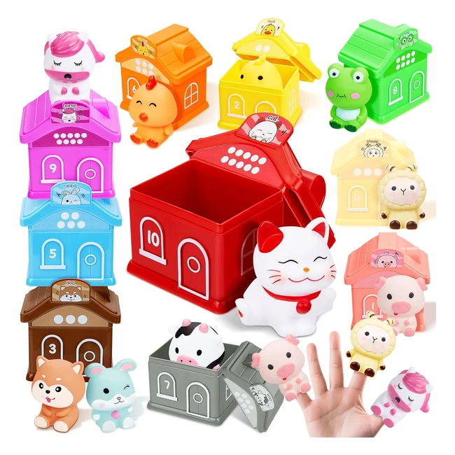 Jouet bébé Montessori 1 2 ans - Ferme animaux marionnettes doigts