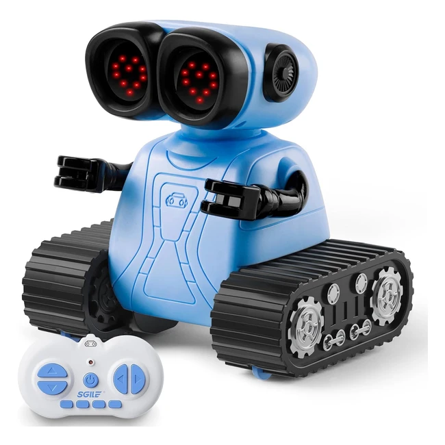 Robot Interactivo Sgile con Control Remoto - Emociones, Ojos LED, Música - Juguetes para Niños y Niñas - Azul