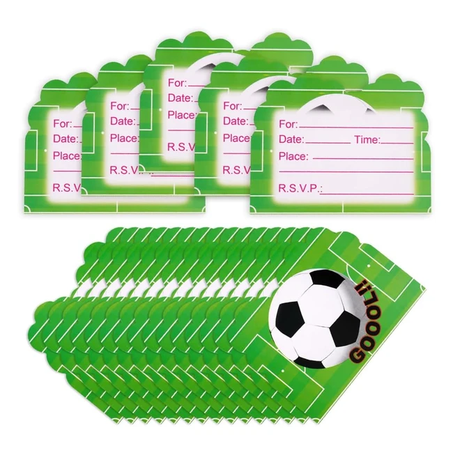 Offcup Kids Party Invitations 20pcs Boys Girls Birthday Cards Football