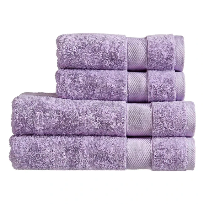 Christy Refresh Towel Set - 2 Bath 2 Hand - Quick Dry - Soft Absorbent - 100% Cotton - Lilac Petal