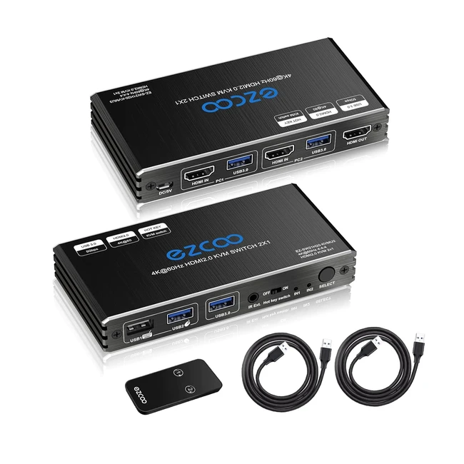 KVM Switch HDMI USB 30 2 Ports 4K 60Hz Share 2 Computers Hotkey HDR Dolby Vision