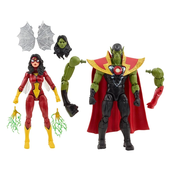 Figurines Marvel Hasbro Legends Series Skrull Queen et SuperSkrull 15cm Avengers 60e Anniversaire
