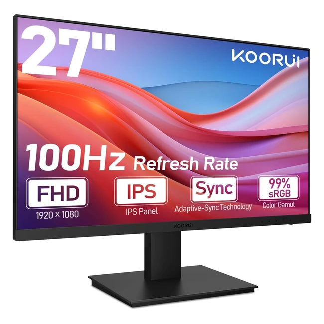 Monitor Koorui 27 pulgadas 100Hz Full HD 1920 x 1080 Gaming con Altavoces HDMI IPS