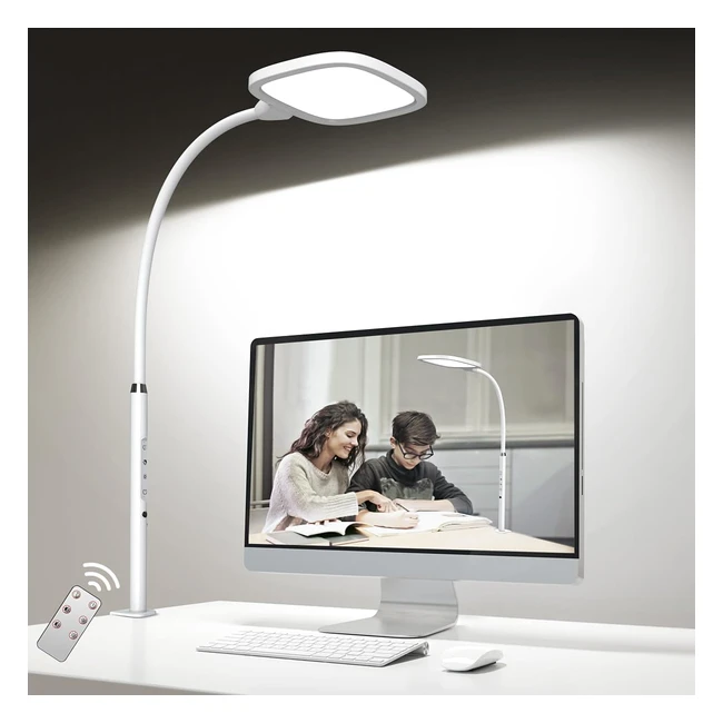 Lampe de Bureau LED 20W Bravzurg - Technologie Innovante - Pince Rotative 360 - Haute Luminosité